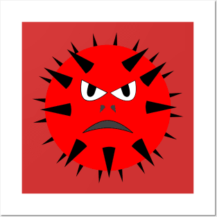 red scary monster face Posters and Art